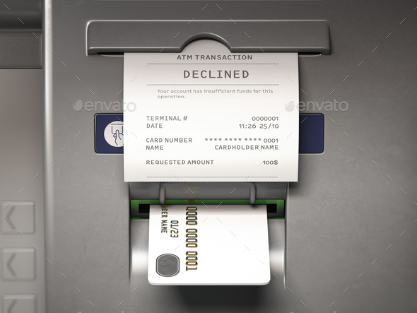 atm-machine-and-receipt-with-text-declined-for-insufficient-funds-on